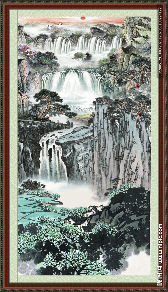 八方聚財(cái)山水 