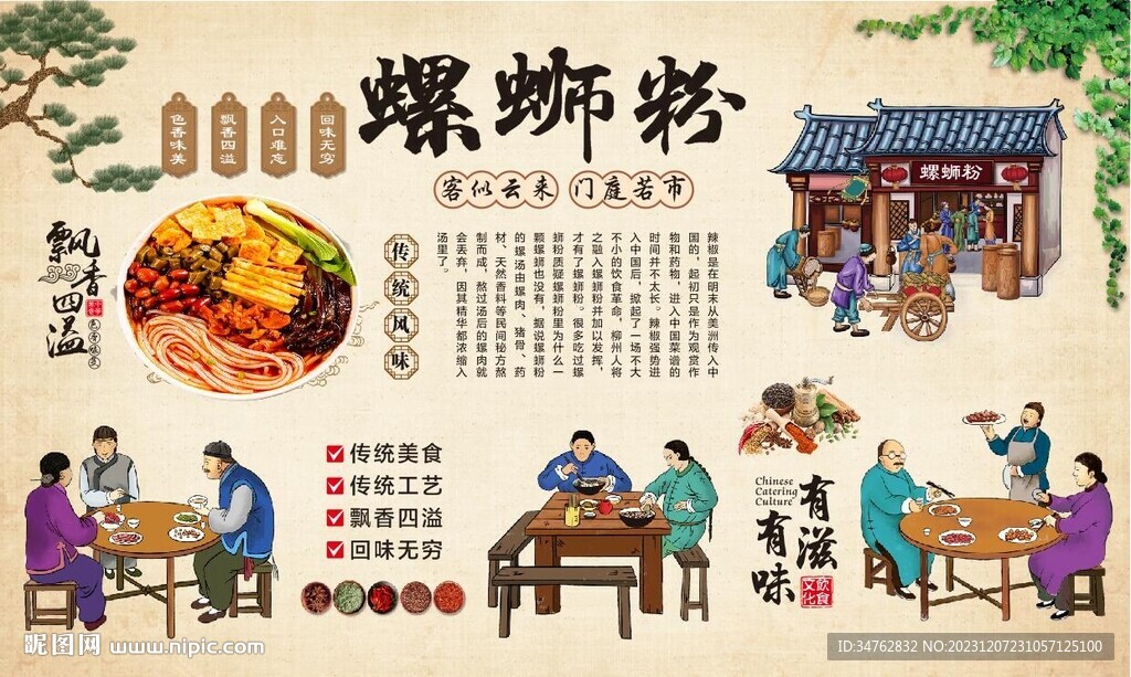 螺螄粉背景墻