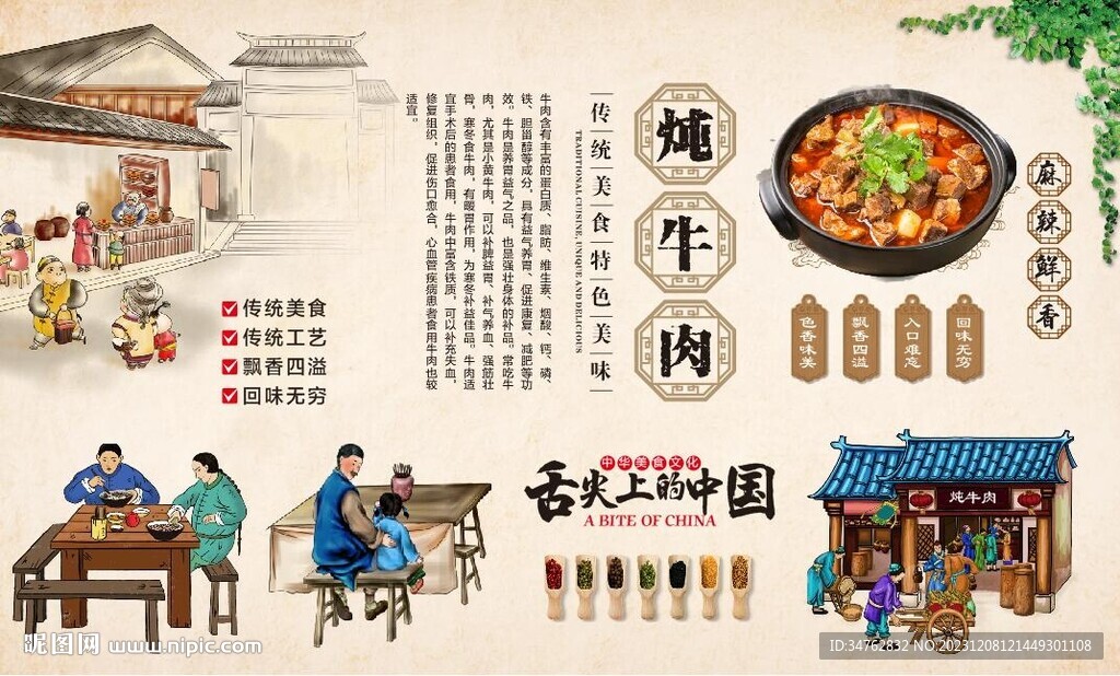 燉牛肉背景墻