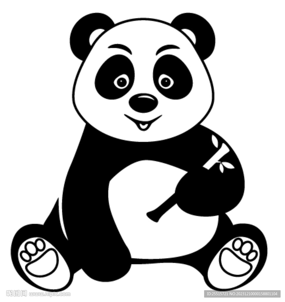 卡通熊猫矢量高清素材