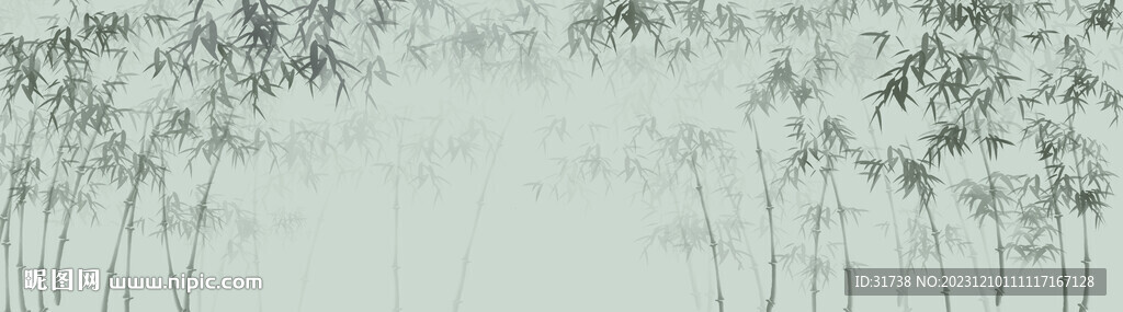 巨幅水墨竹子背景墻