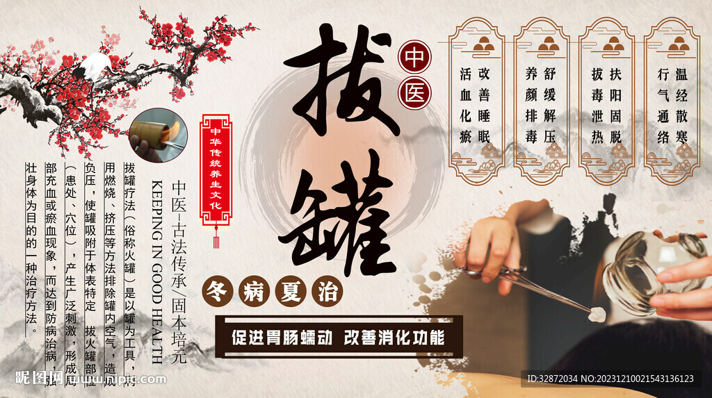 拔罐背景墻