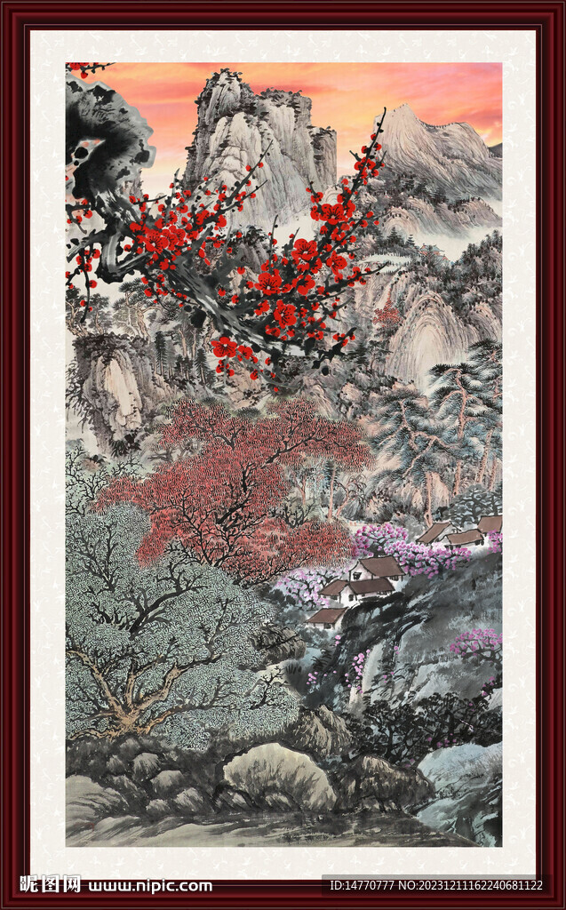 紅梅報春 