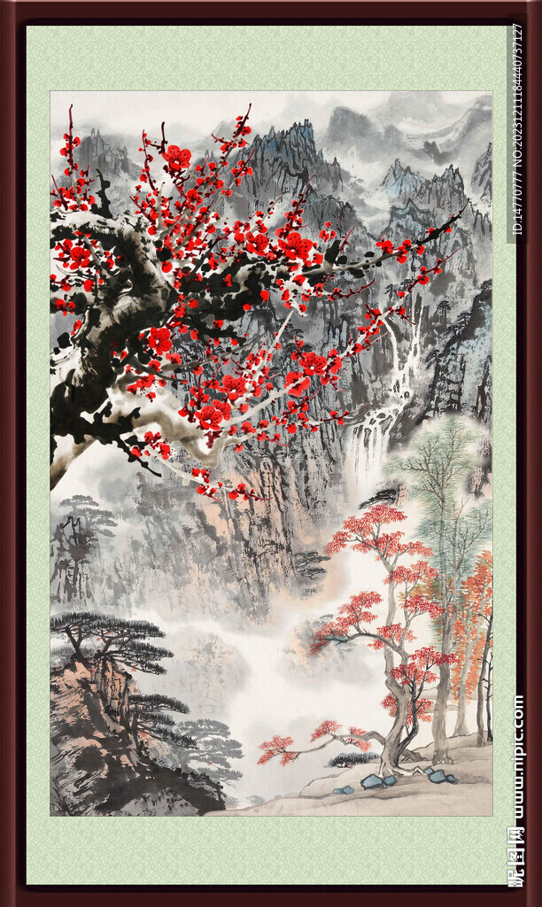 紅梅報春 