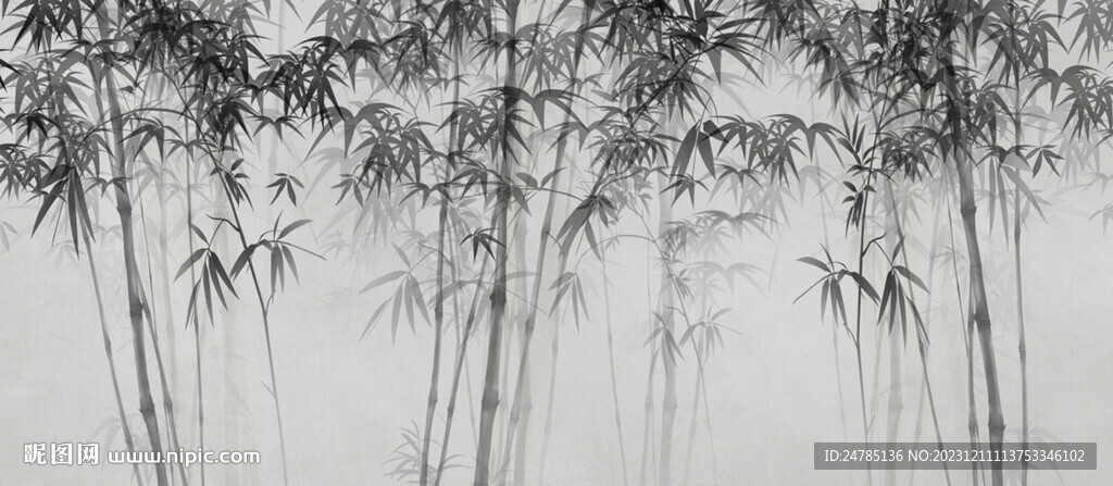 水墨竹林