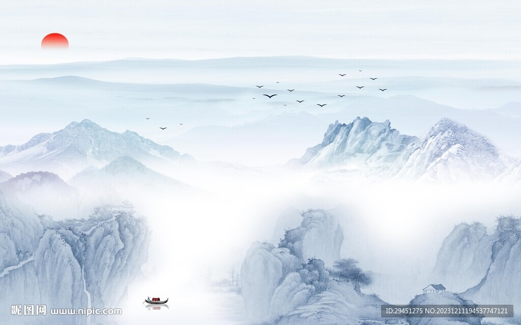 最新 中式高端山水 Tif分層