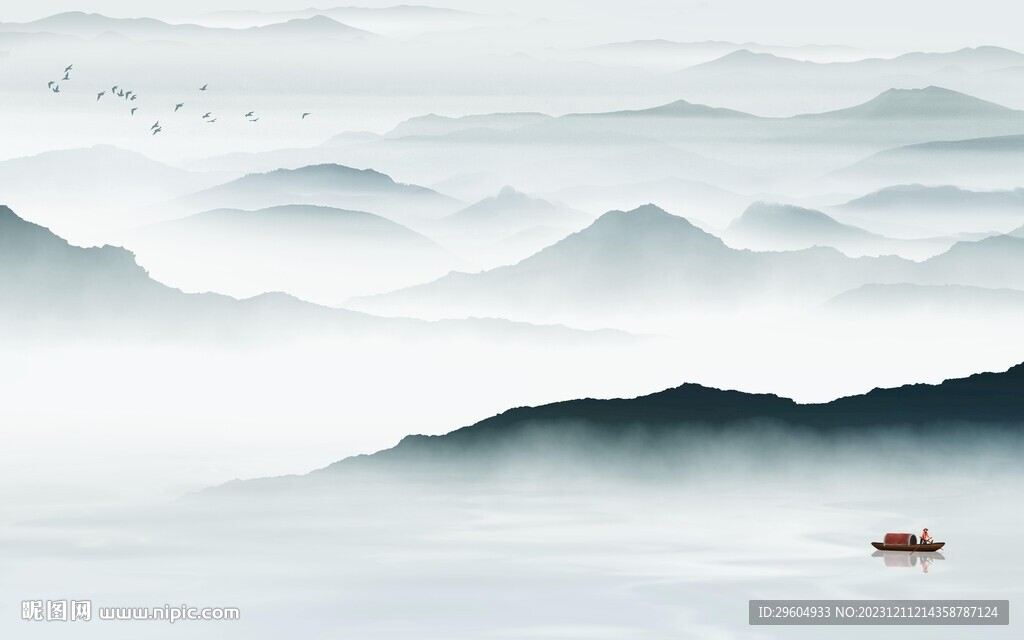 大氣 中式清晰山水 TIF分層
