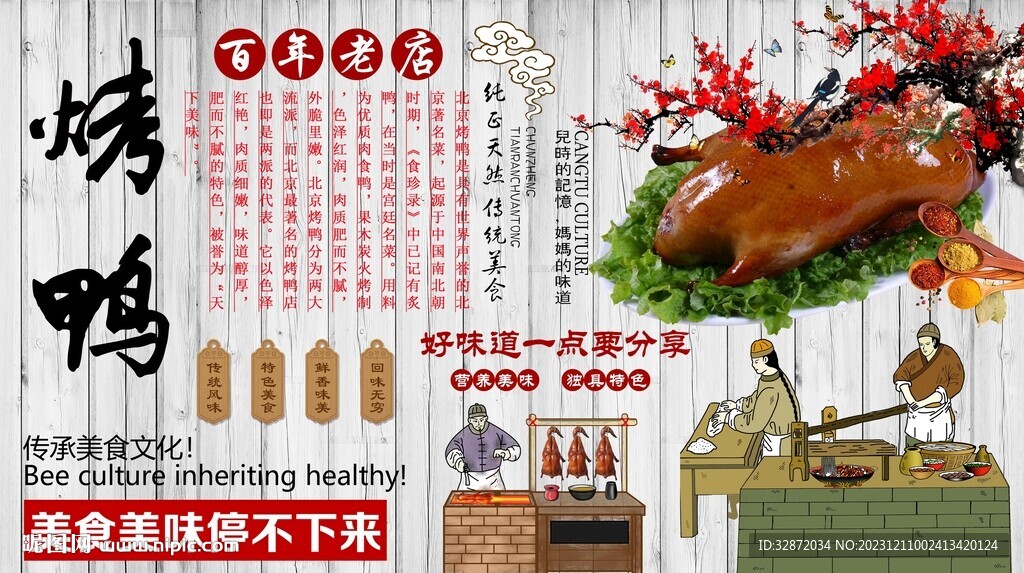 烤鴨背景墻