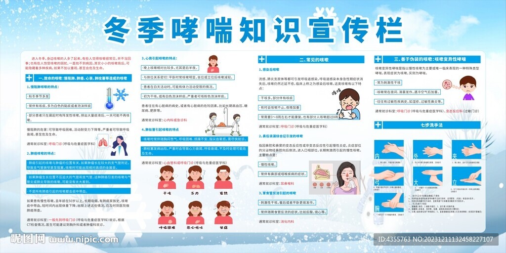 冬季哮喘知識宣傳欄