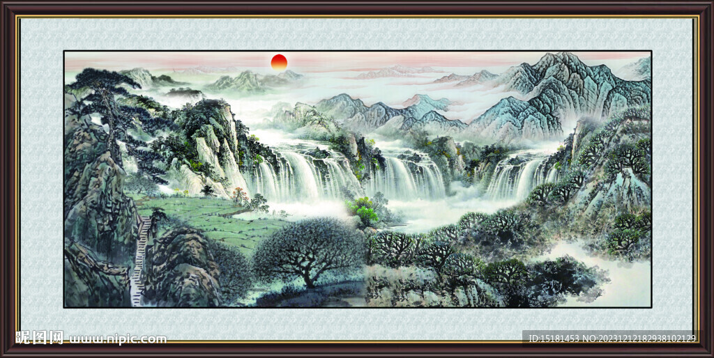 聚寶盆山水畫 