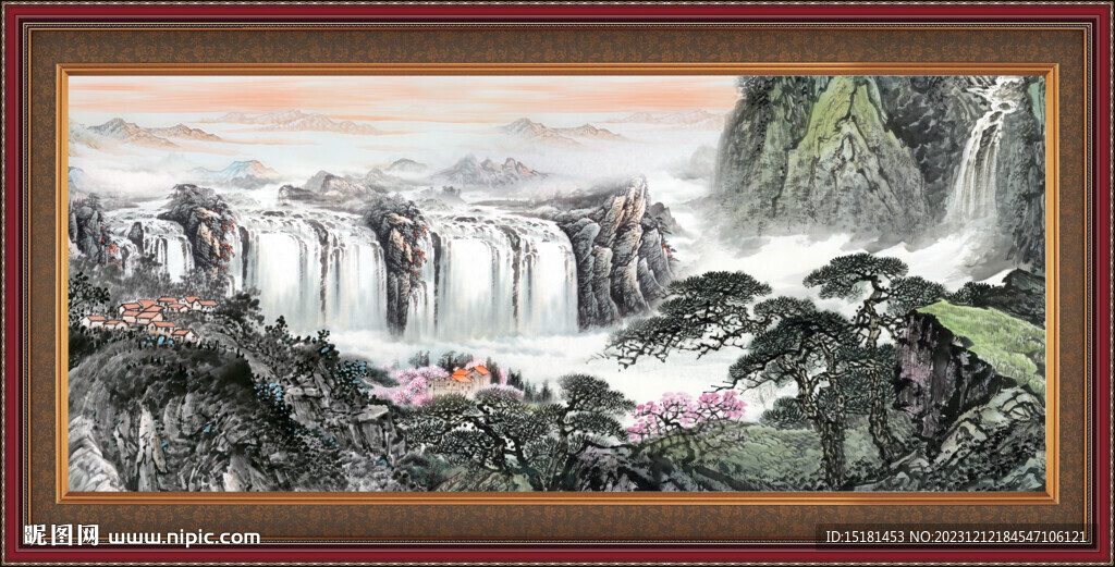 聚寶盆山水畫 