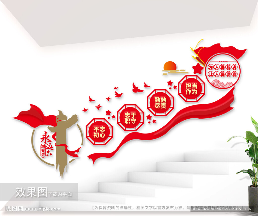 黨建大廳樓梯間文化墻圖片