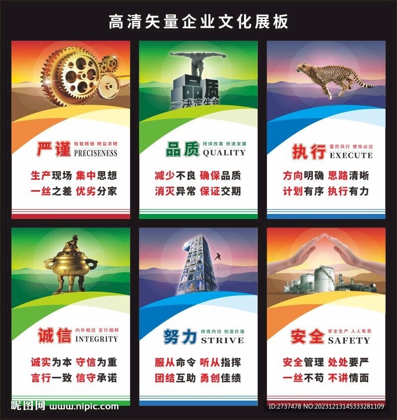 高清矢量企業(yè)文化模板展板