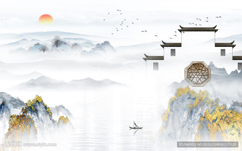人氣 最新山水背景 TIF分層