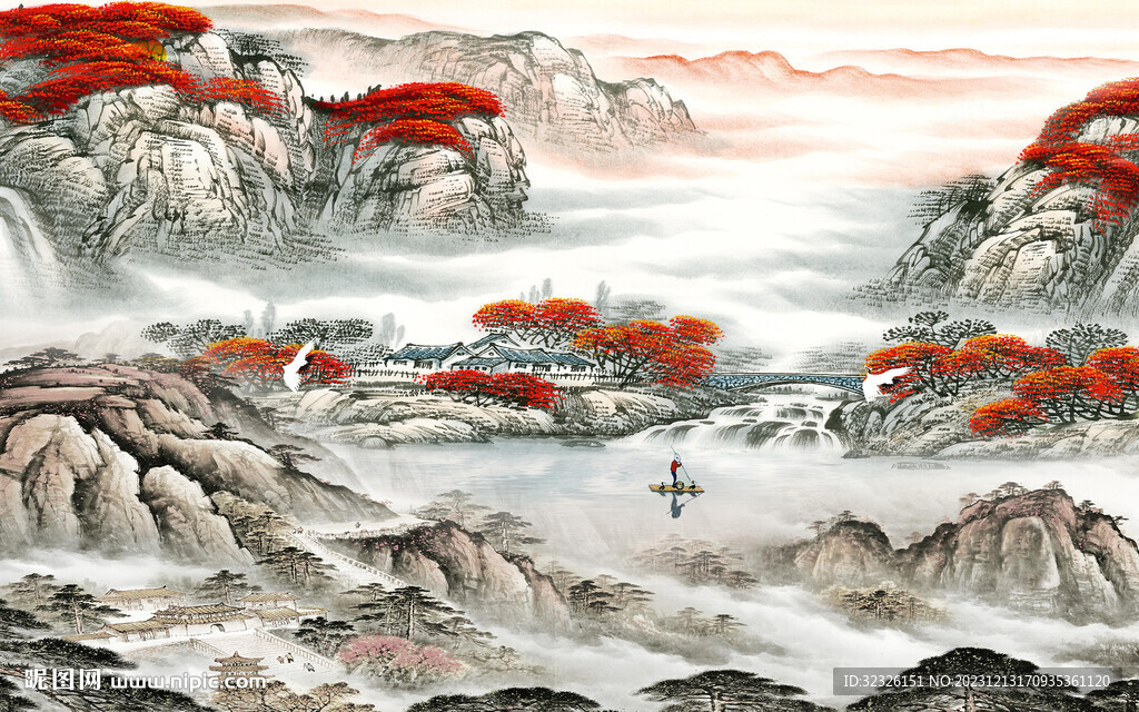 高檔 意境電視山水 Tif分層