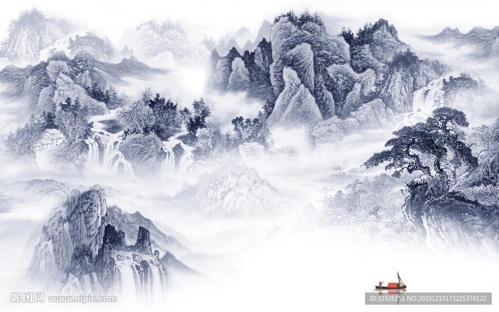 最新 意境電視山水 Tif分層