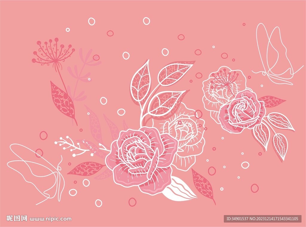玫瑰花插畫