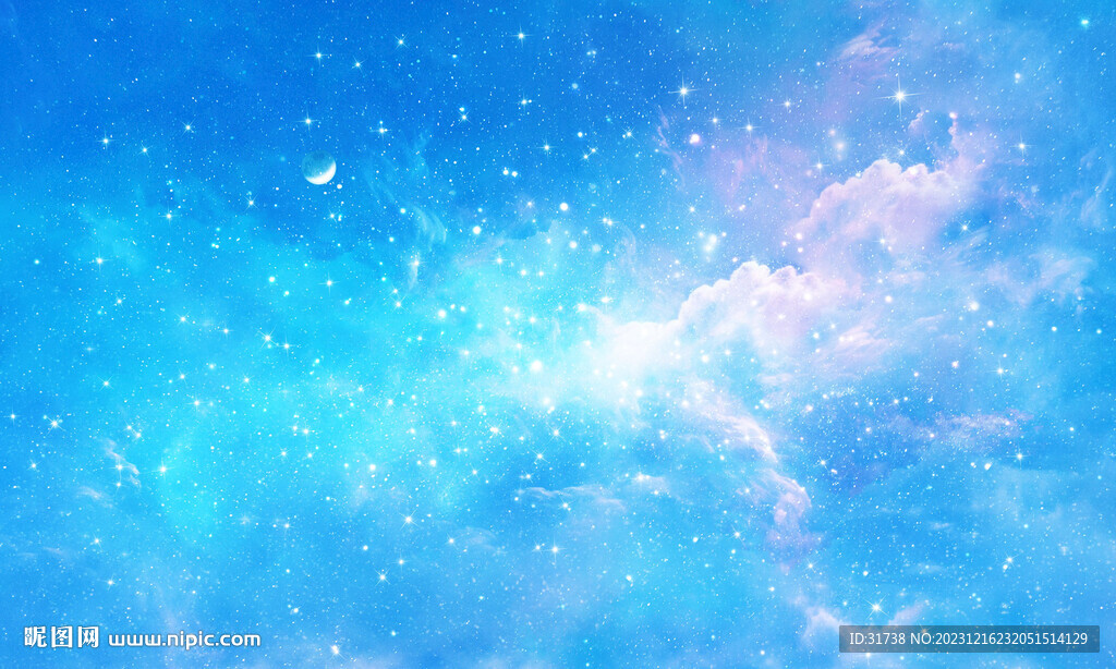 藍(lán)色夢幻星空背景墻