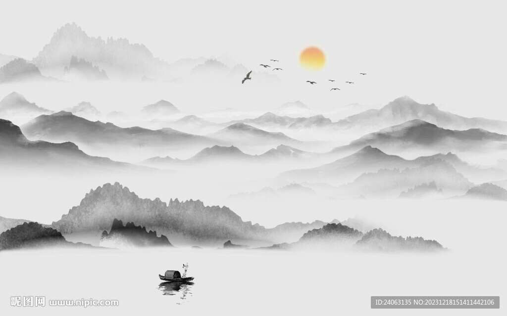 中式山水畫(huà)