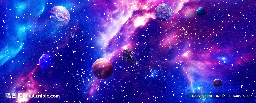 高清長幅浩瀚宇宙星空