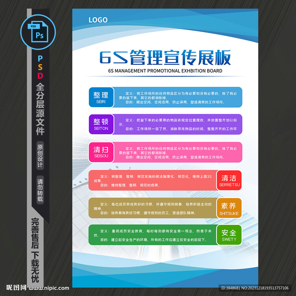6S企業(yè)管理宣傳展板