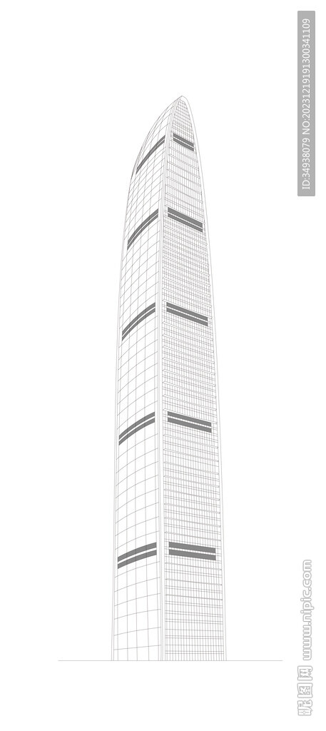 深圳建筑京基100線稿