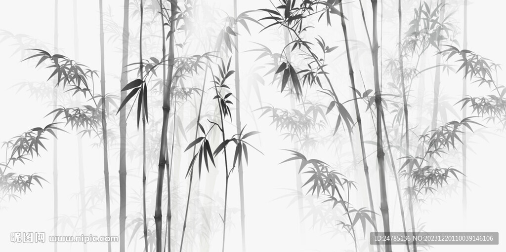 新中式水墨竹子背景