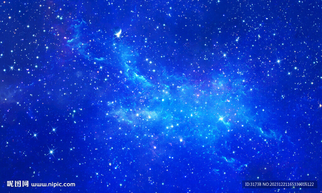 藍色星空星云背景圖