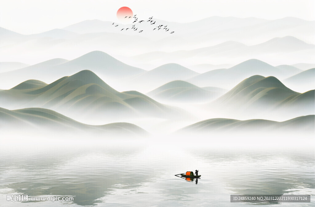意境山水背景