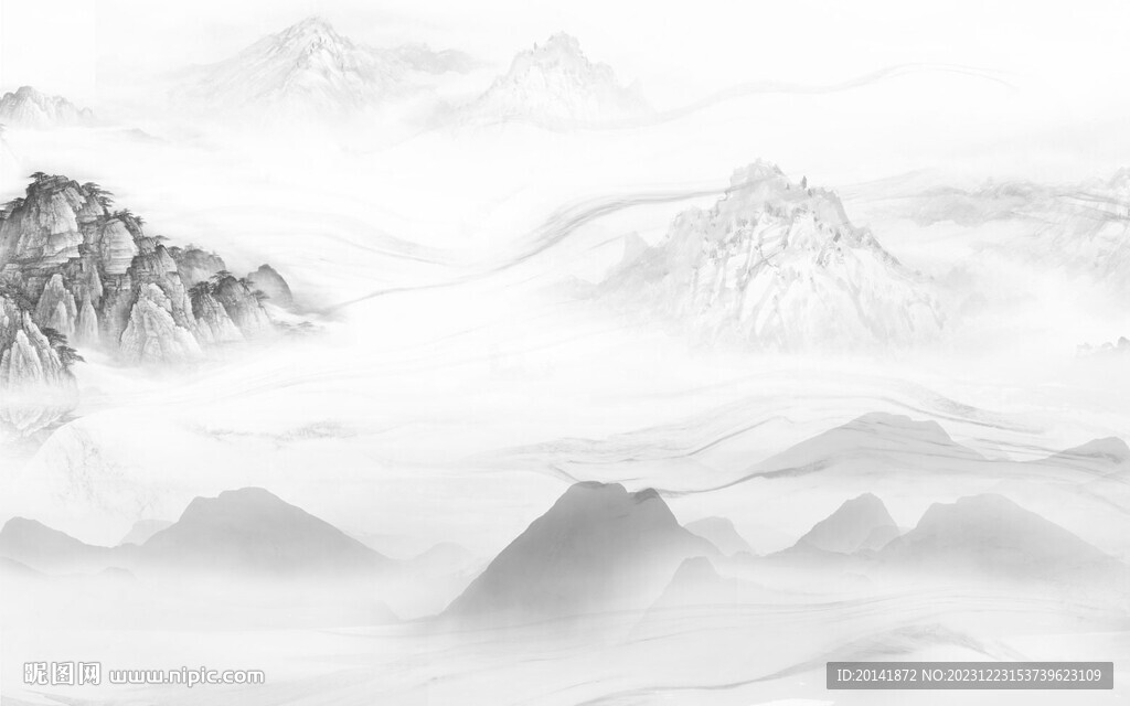 水墨遠(yuǎn)山