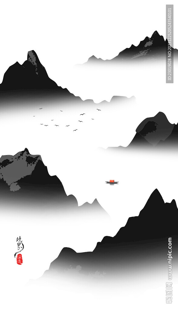 意境玄關(guān)水墨畫