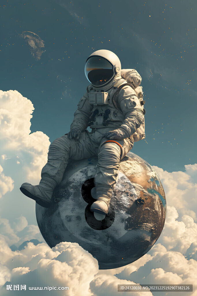 創(chuàng)意太空宇航員掛畫裝飾畫掛圖