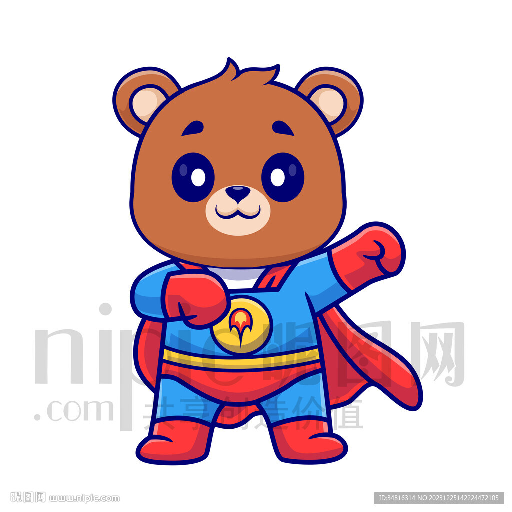 可爱卡通超人小狗熊棕熊