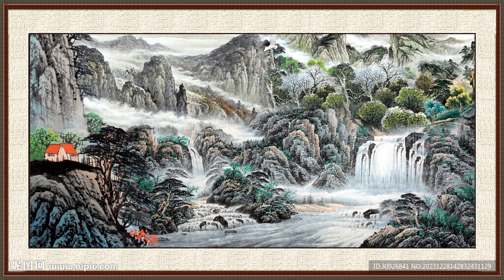 招財(cái)山水畫 