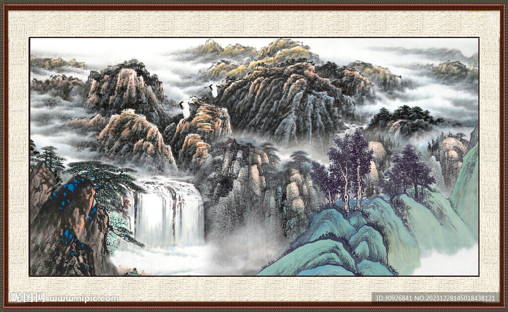 長(zhǎng)幅國(guó)畫山水 
