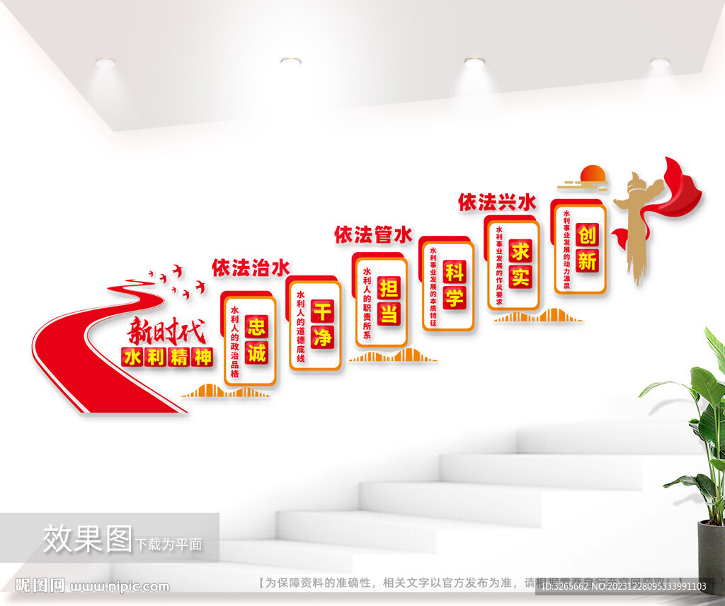 水利精神樓梯文化墻圖片