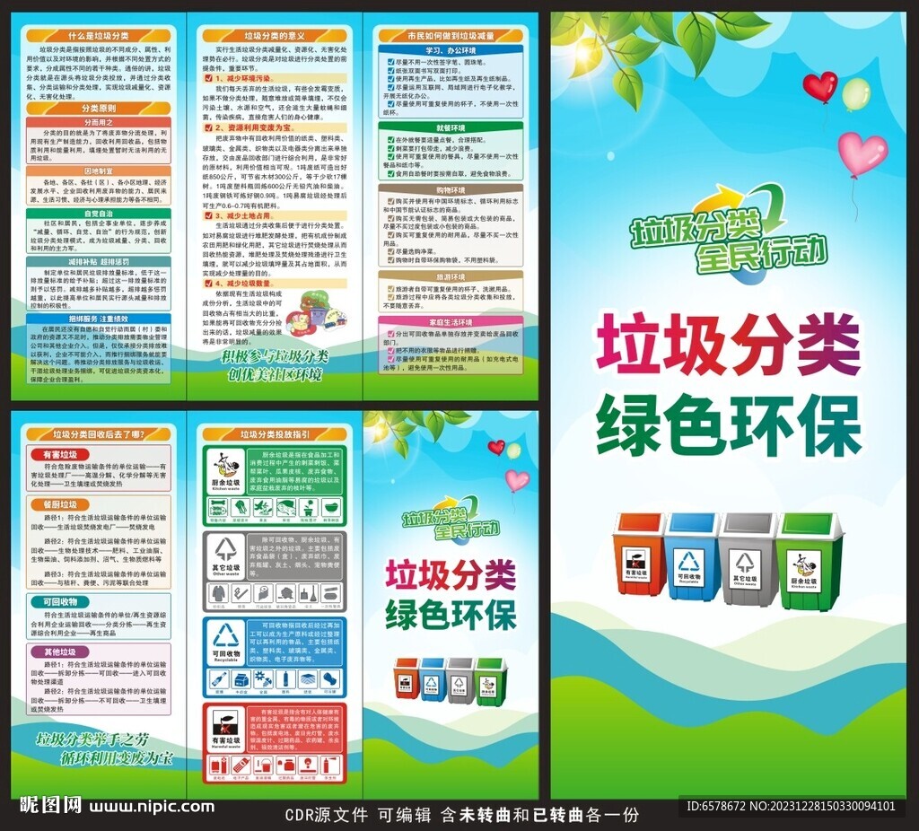 垃圾分類三折頁