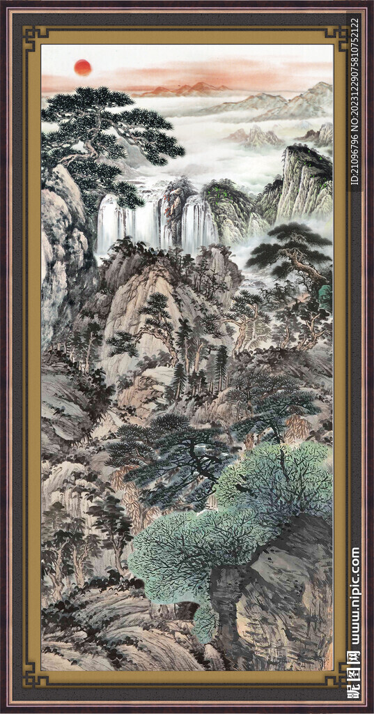 山水瀑布 