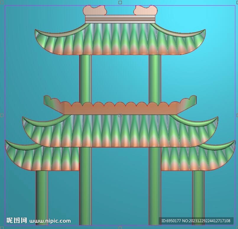 房子牌樓門樓仿古建筑精雕圖灰度