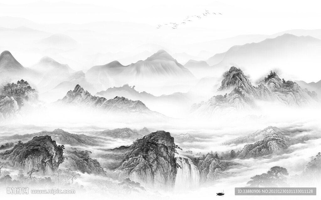 客廳 奢雅灰山水畫 TiF分層