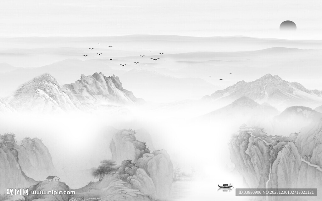 輕奢 奢雅灰山水畫 TiF分層