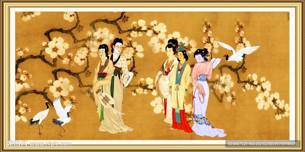 梅花仕女圖