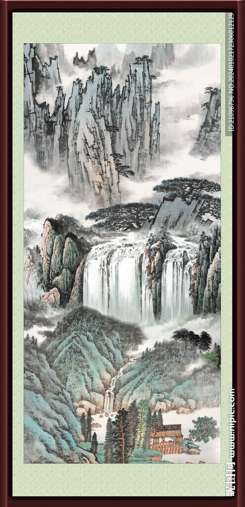 招財(cái)山水畫 