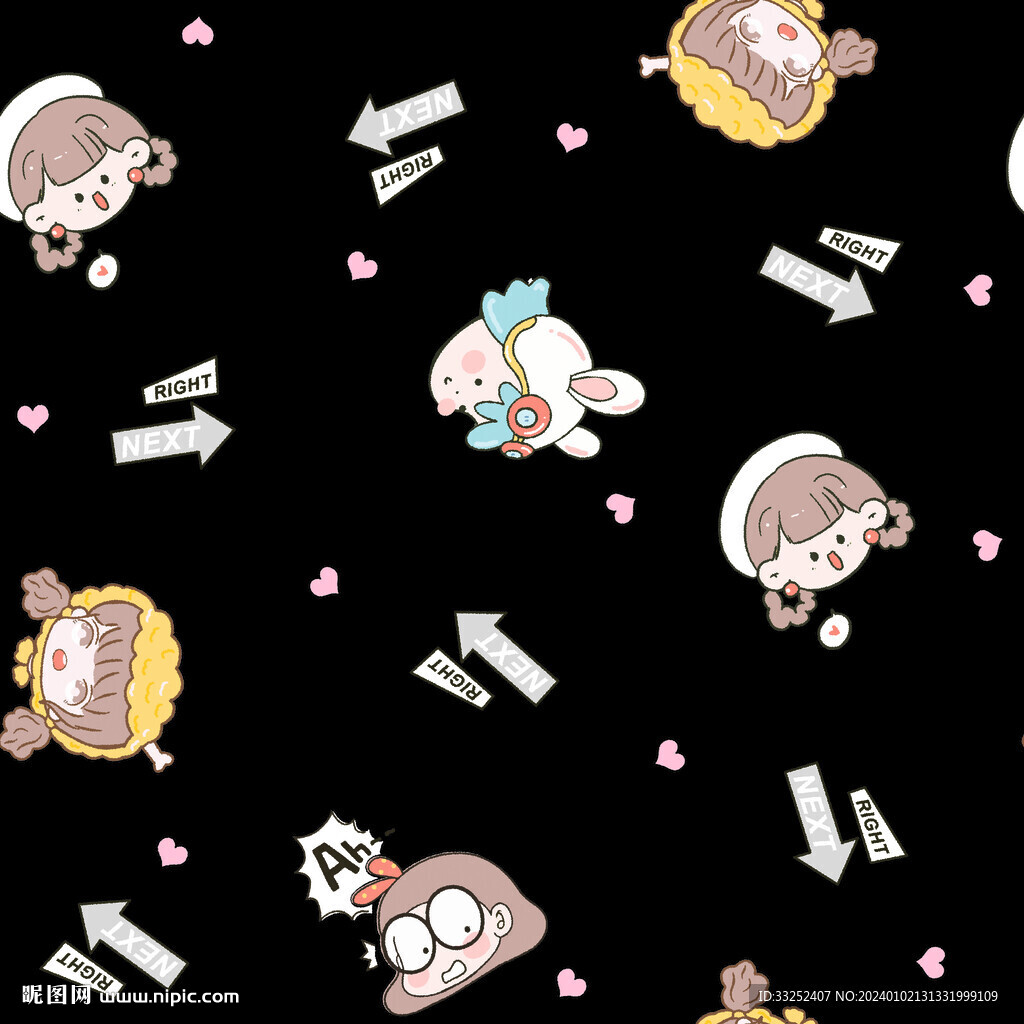 箭頭卡通小女孩