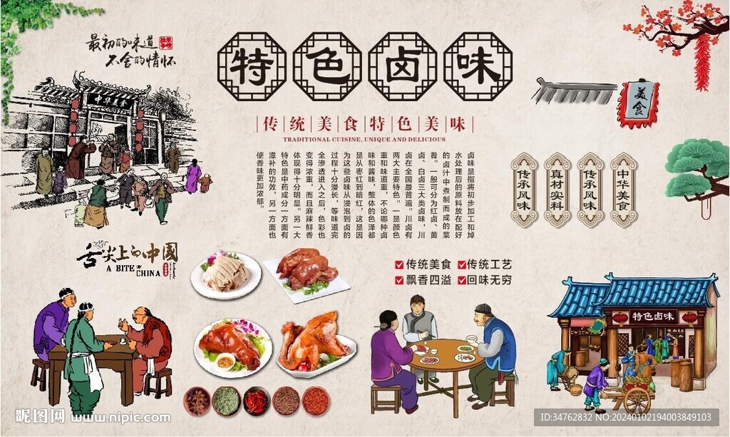 鹵味鹵菜背景