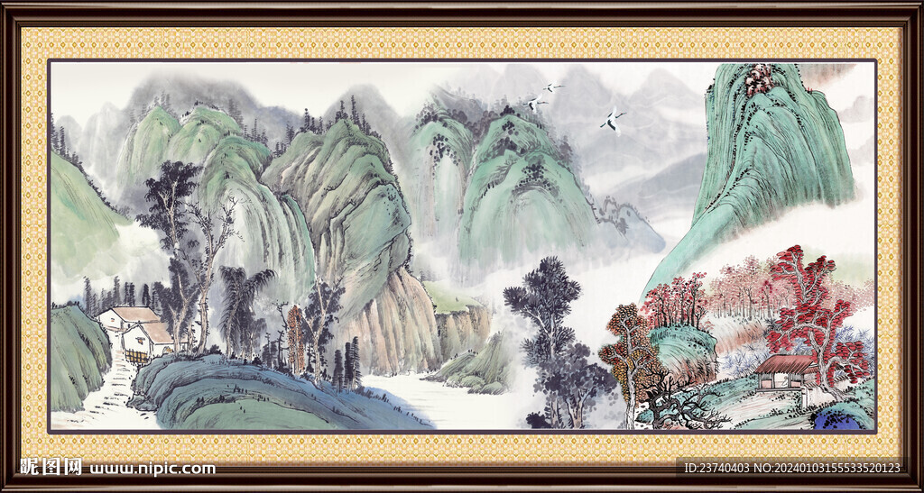山水中堂畫 