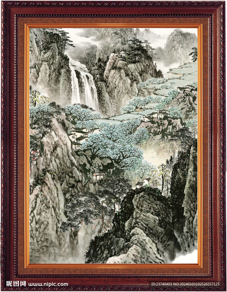 山水豎幅