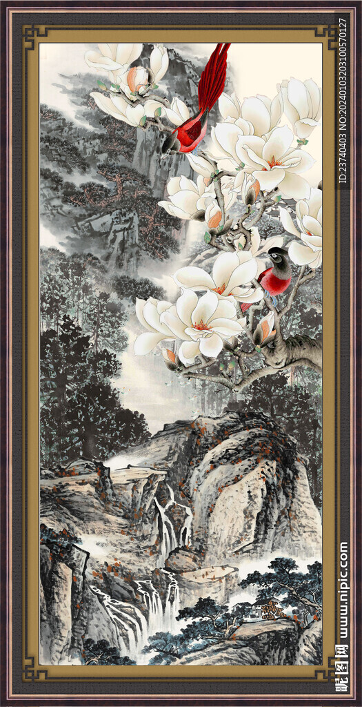 山水豎幅 