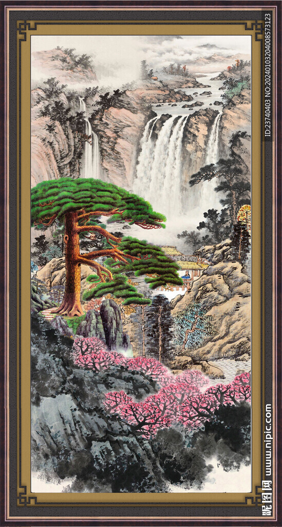 山水豎幅 