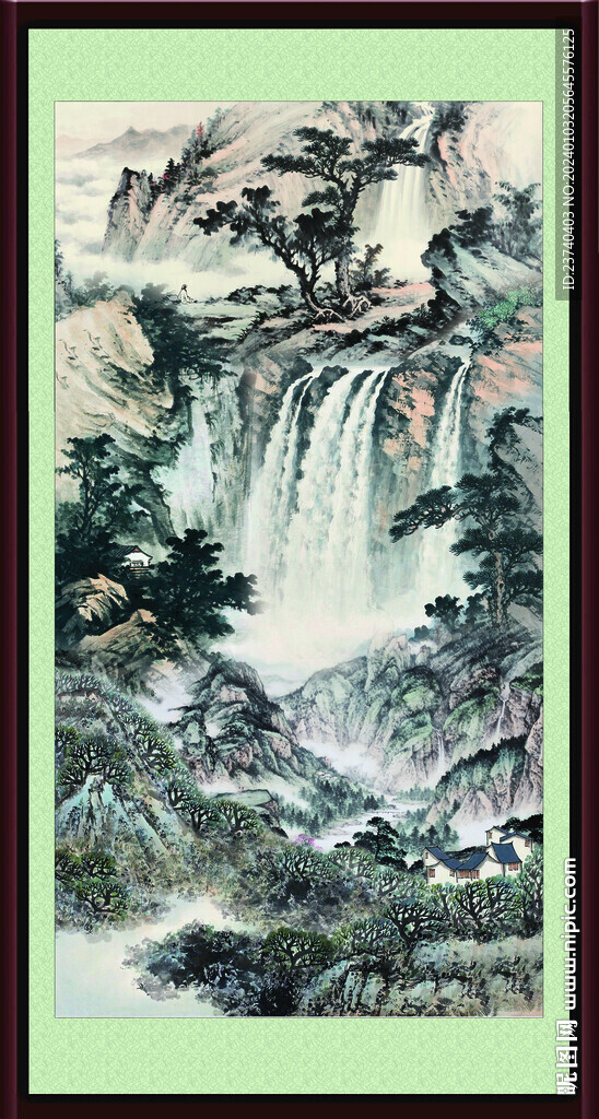 山水豎幅